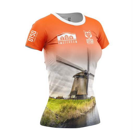 Damen-T-Shirt mit kurzen Ärmeln – Lauf Ámsterdam 2024 (Ausverkauf)