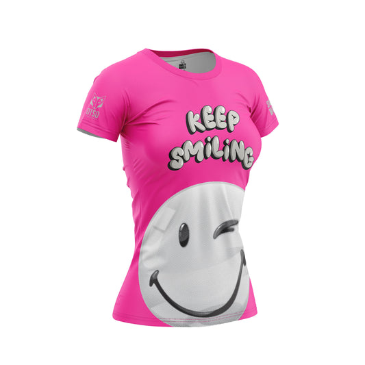 Damen-T-Shirt mit kurzen Ärmeln - SmileyWorld Lächelnd (Ausverkauf)