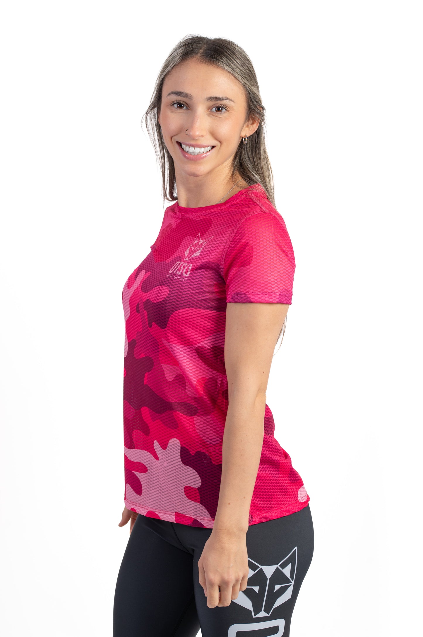 T-shirt Femme manches courtes - Camo Pink