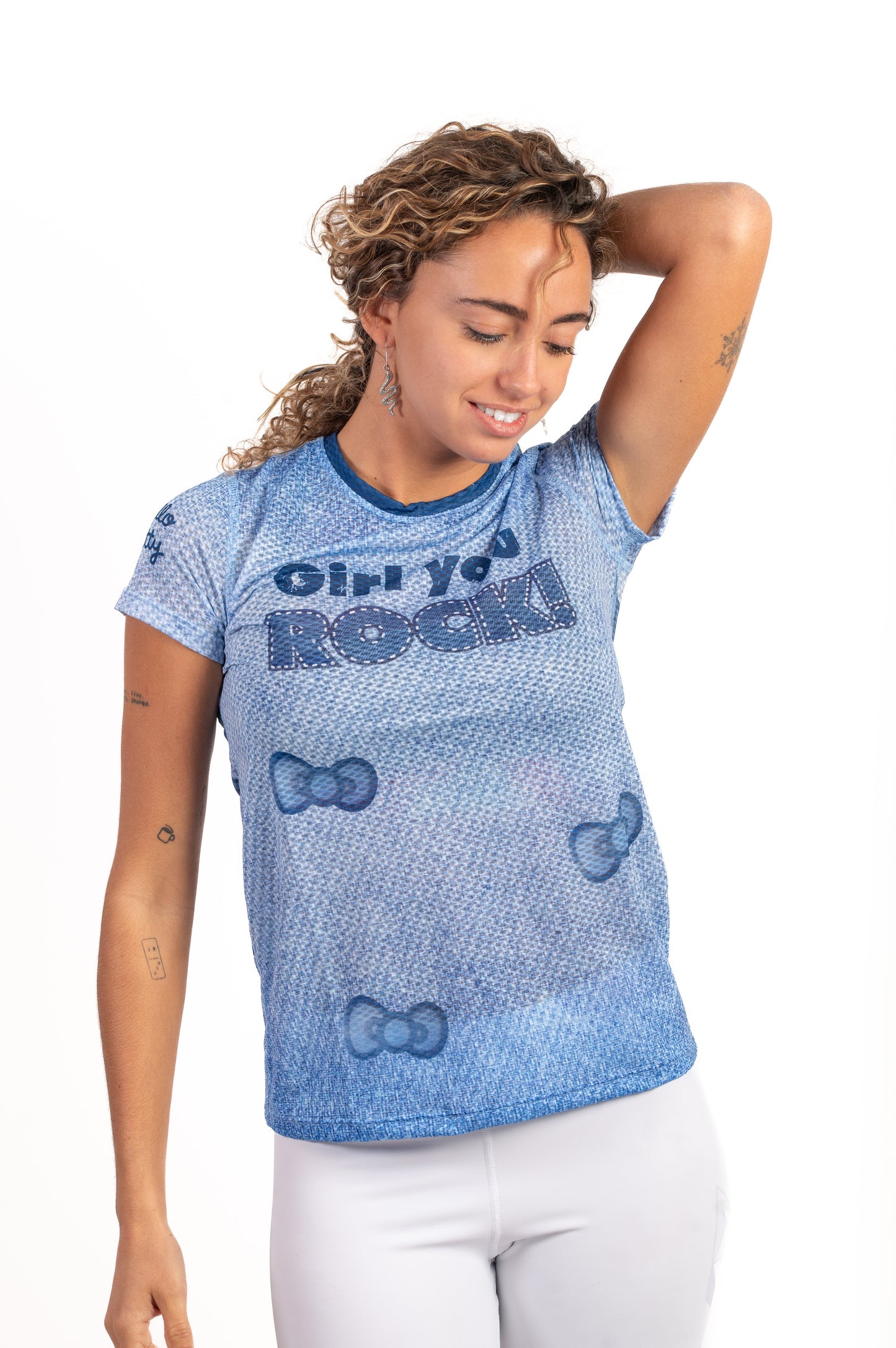 Damen-/Kinder-T-Shirt - Hallo Kitty Jeansstoff