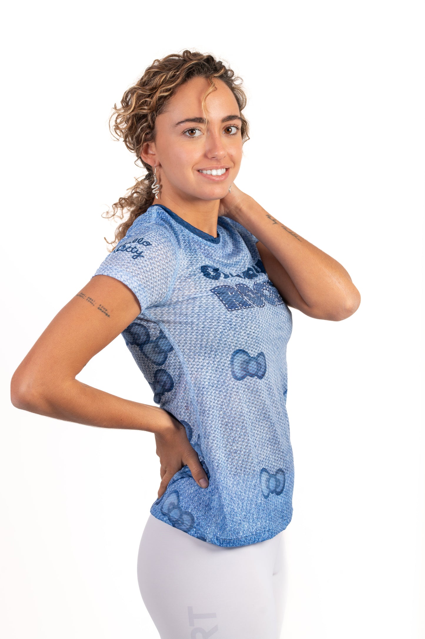 Damen-/Kinder-T-Shirt - Hallo Kitty Jeansstoff