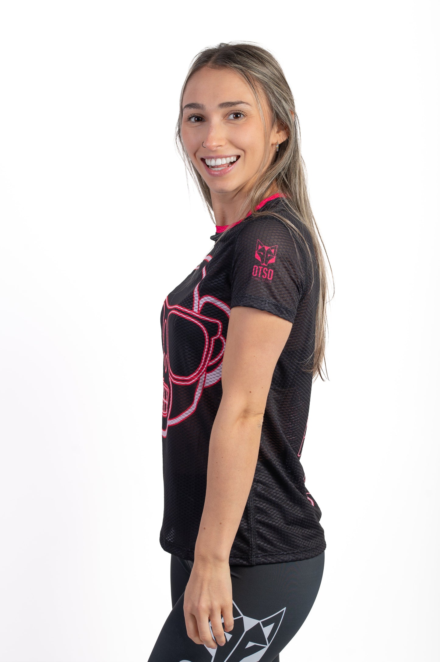 Damen-T-Shirt mit kurzen Ärmeln - Neon-Affen-Emoji