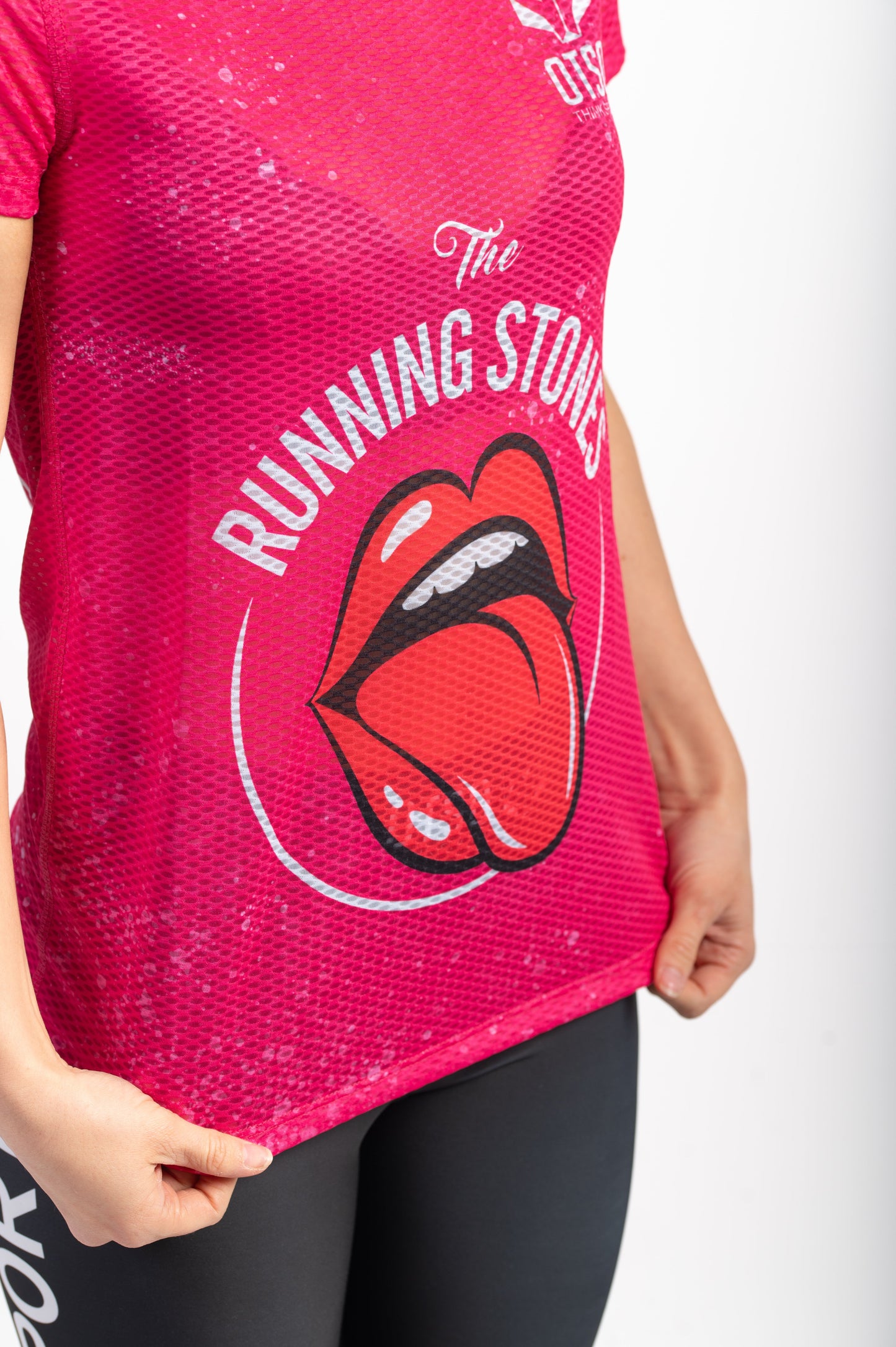 Women's short-sleeved shirt - Running Stones Pink