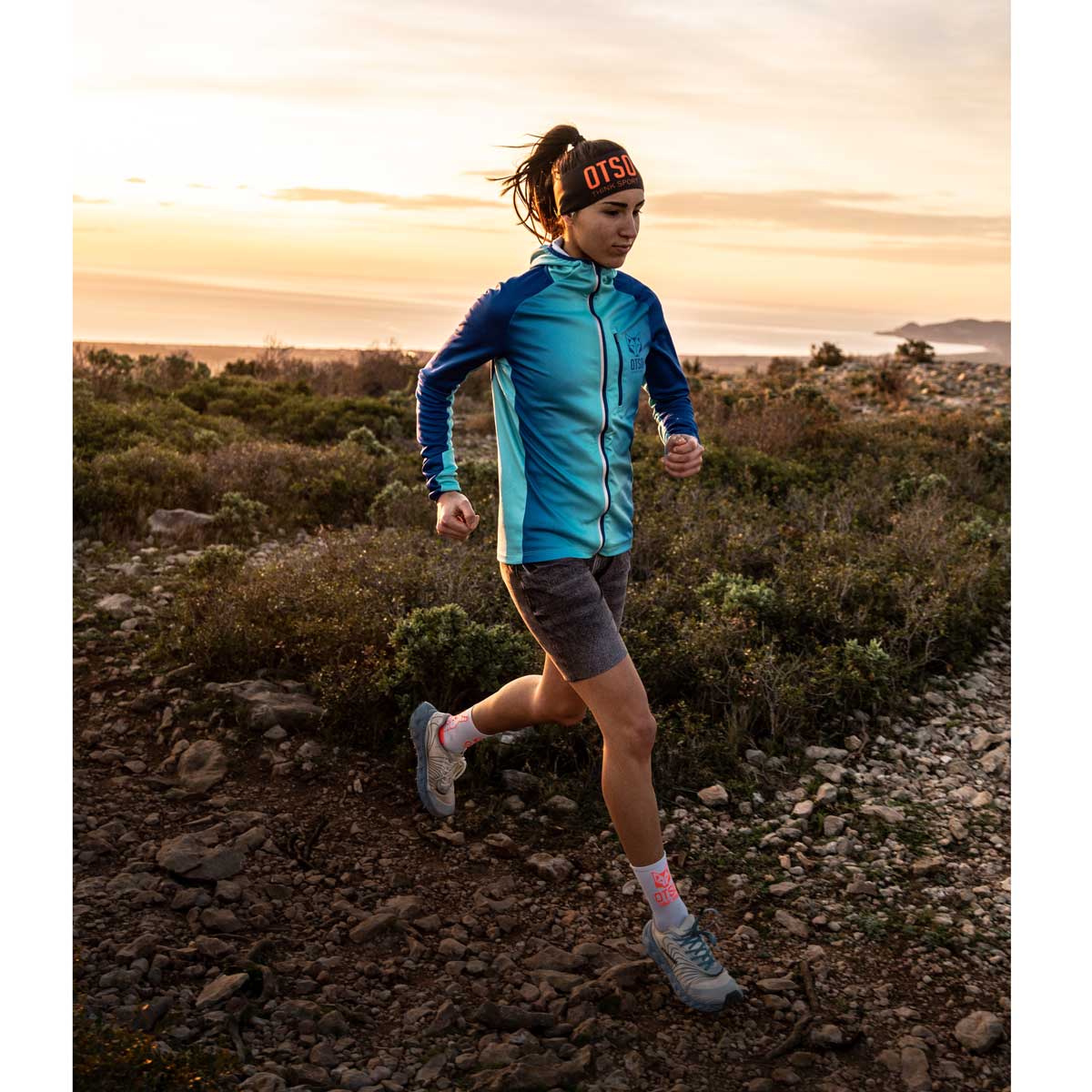 Unisex athletic hooded sweatshirt - Electric Blue & Light Blue