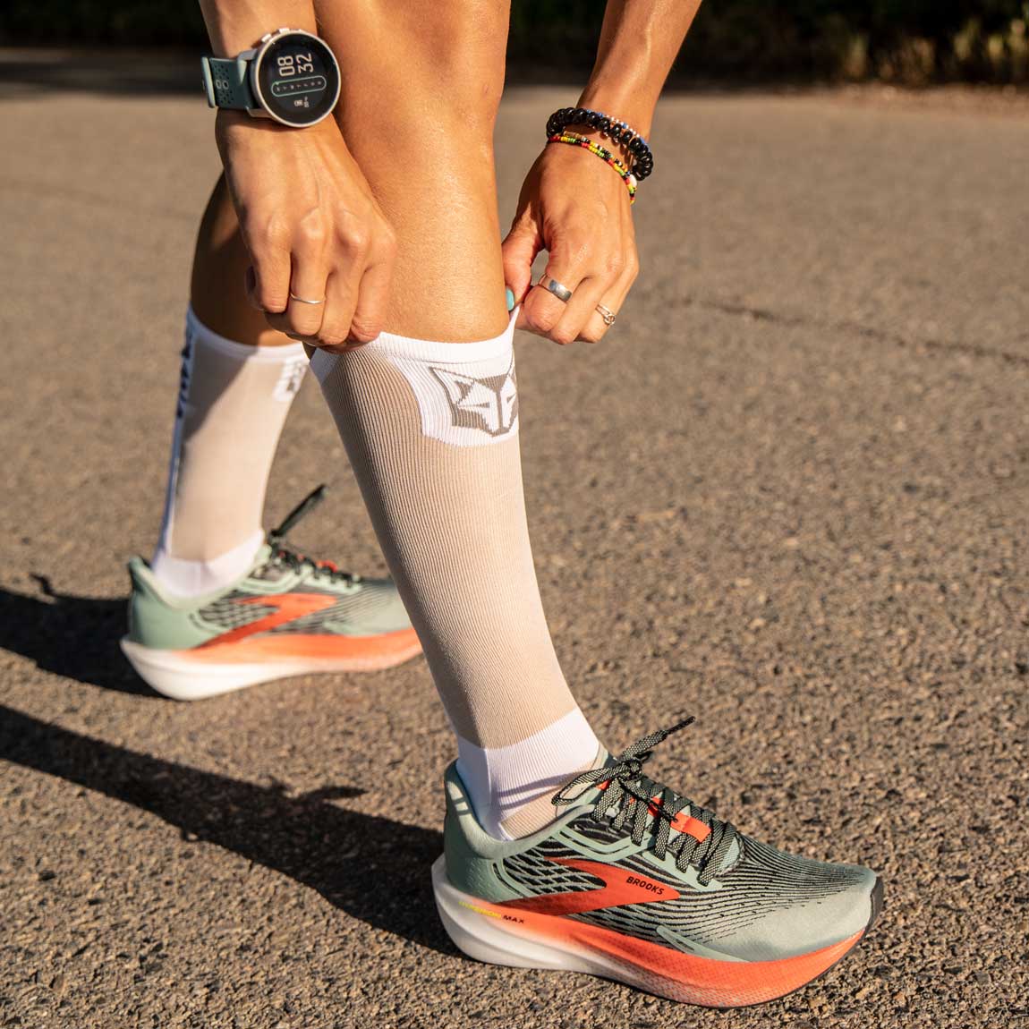 Chaussettes UltraLight - Pure White & Silver Grey