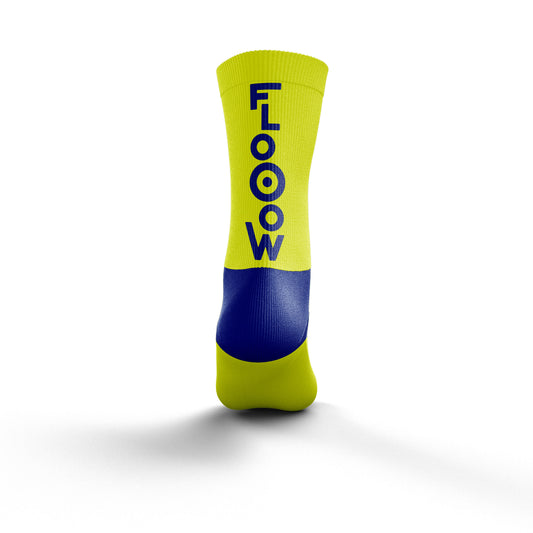 Calze Multisport a mezza gamba - Flooow giallo fluorescente e blu elettrico