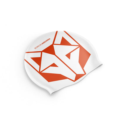 Bonnet natation - White & Fluo Orange