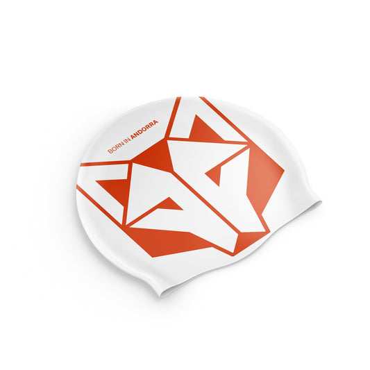 Bonnet natation - White & Fluo Orange