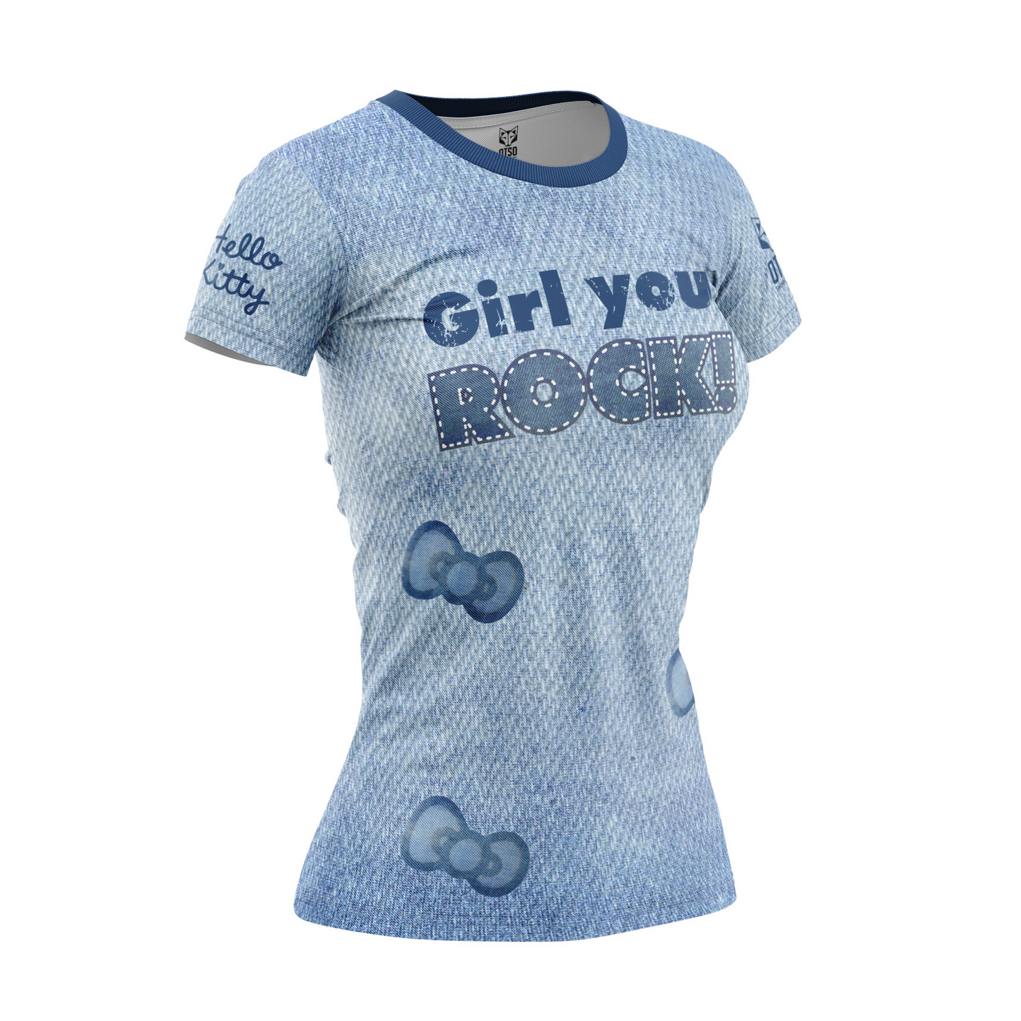 Damen-/Kinder-T-Shirt - Hallo Kitty Jeansstoff
