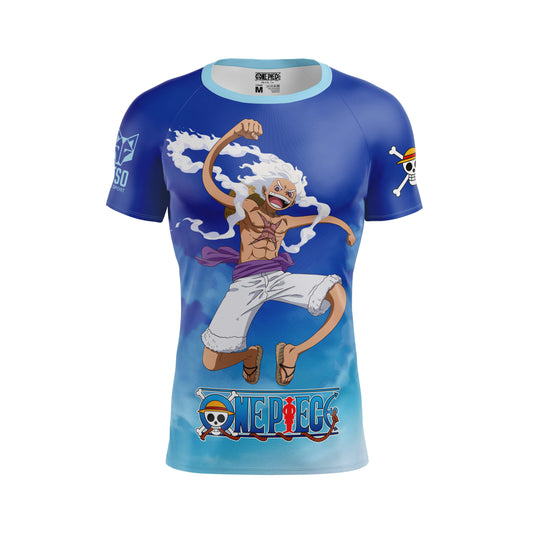 Men's short-sleeve shirt - One Piece Egghead Luffy and the crew blue