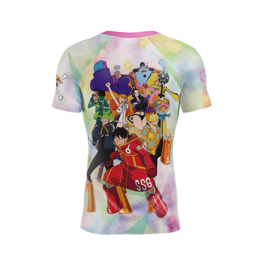 Maglietta uomo maniche corte - One Piece Egghead Luffy e la ciurma rosa