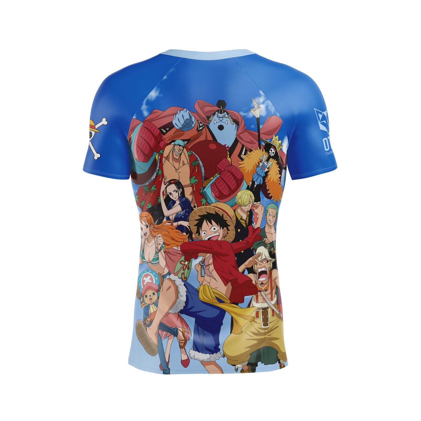 T-Shirt Homme manches courtes - One piece fishman luffy and the crew blue