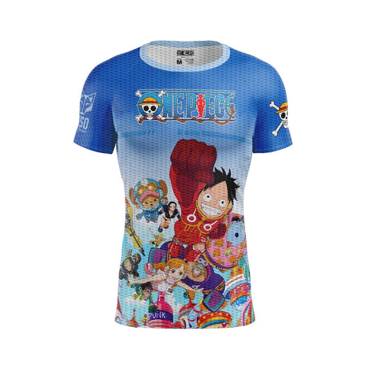 T-Shirt Homme manches courtes - One piece egghead luffy straw hat crew blue