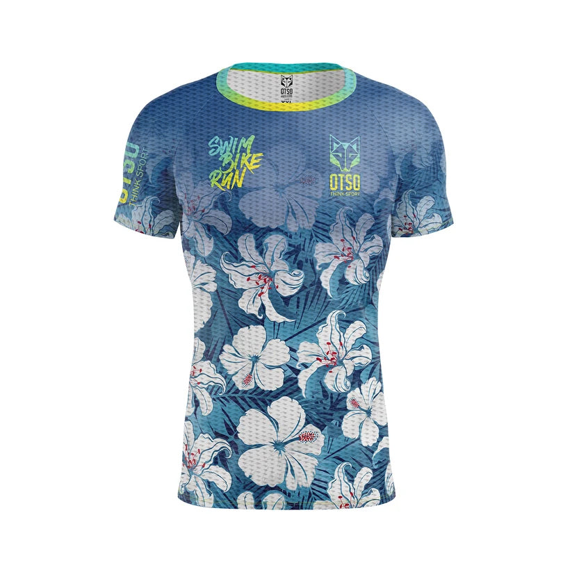 Men's short-sleeve shirt - Swim Bike Run Flower