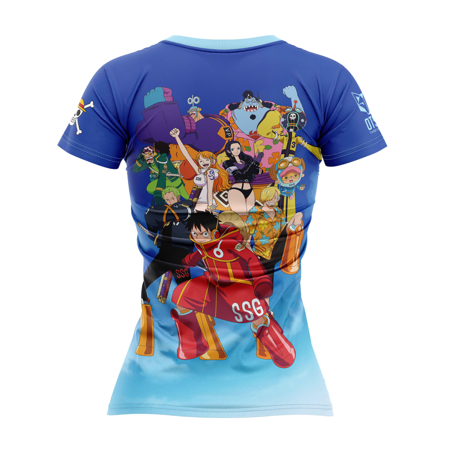 T-Shirt Femme manches courtes - One piece egghead luffy and the crew blue