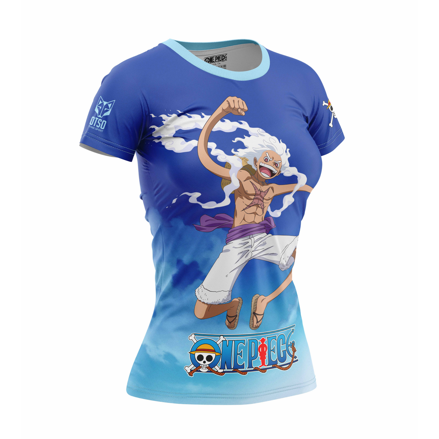 T-Shirt Femme manches courtes - One piece egghead luffy and the crew blue