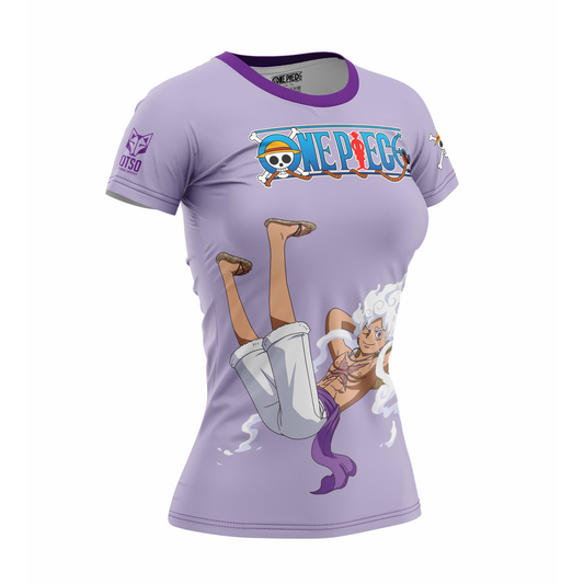 T-Shirt Femme manches courtes - One piece egghead luffy gear5 purple