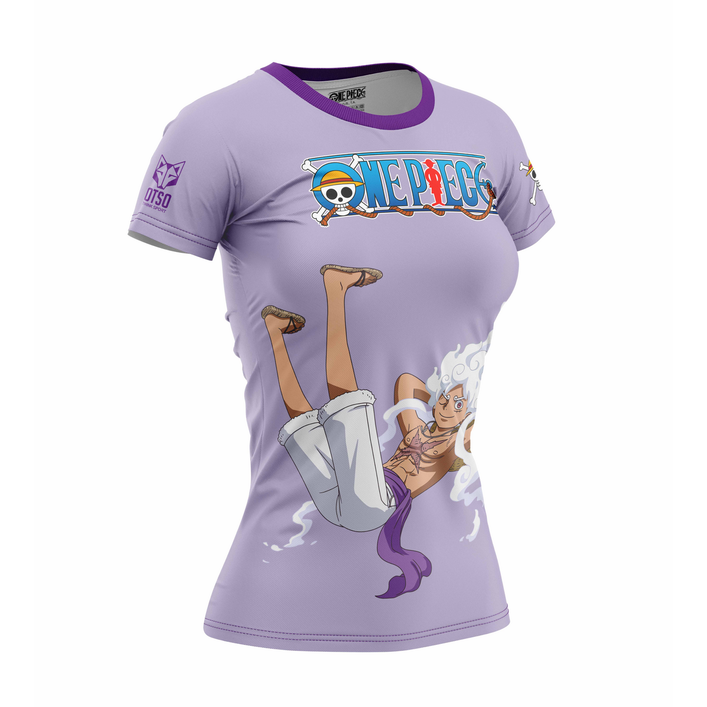 Women's short-sleeved shirt - One piece egghead Luffy gear5 purple