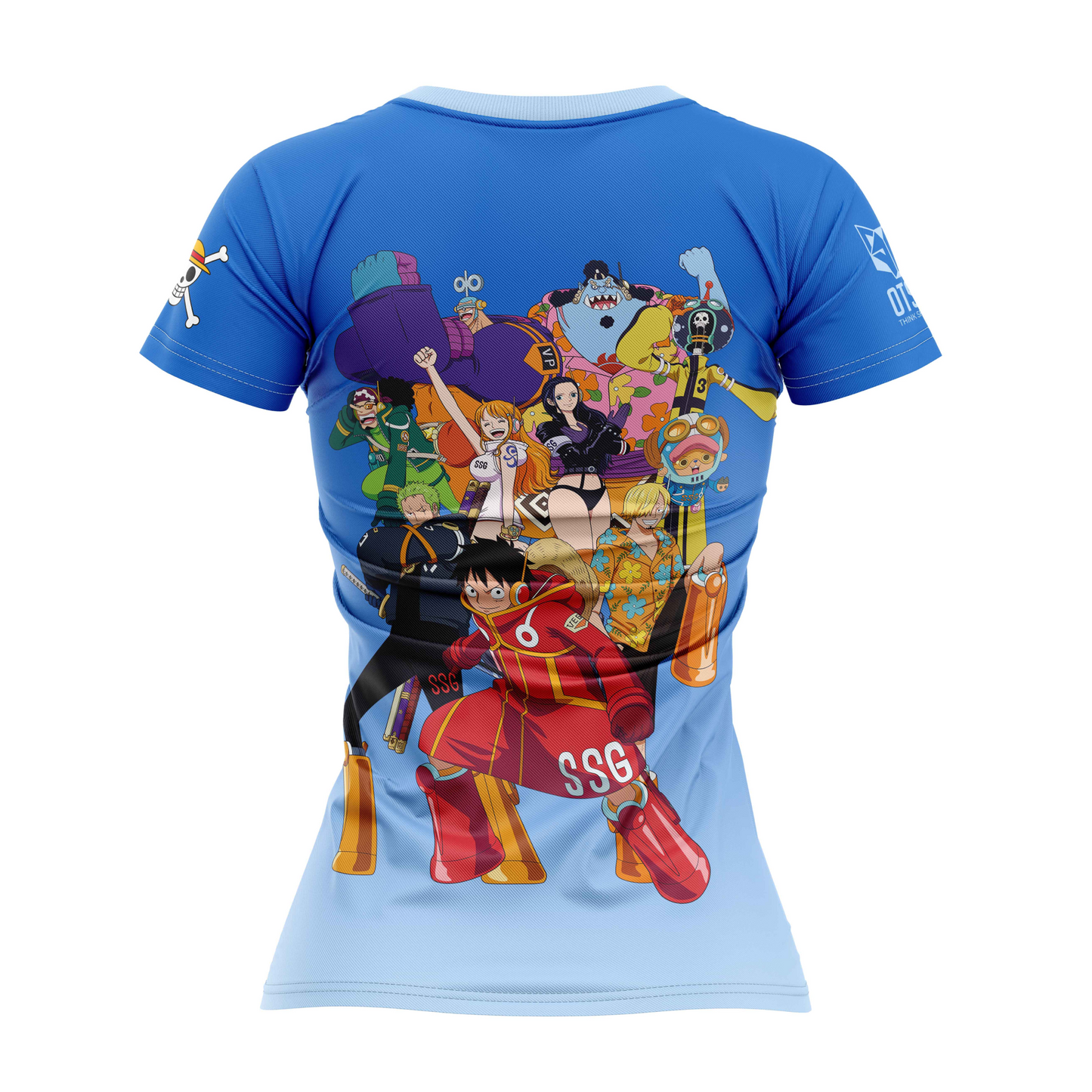 T-Shirt Femme manches courtes - One piece egghead luffy straw hat crew blue