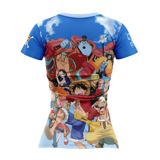 Maglietta donna maniche corte - One Piece Fishman Luffy e la ciurma blu