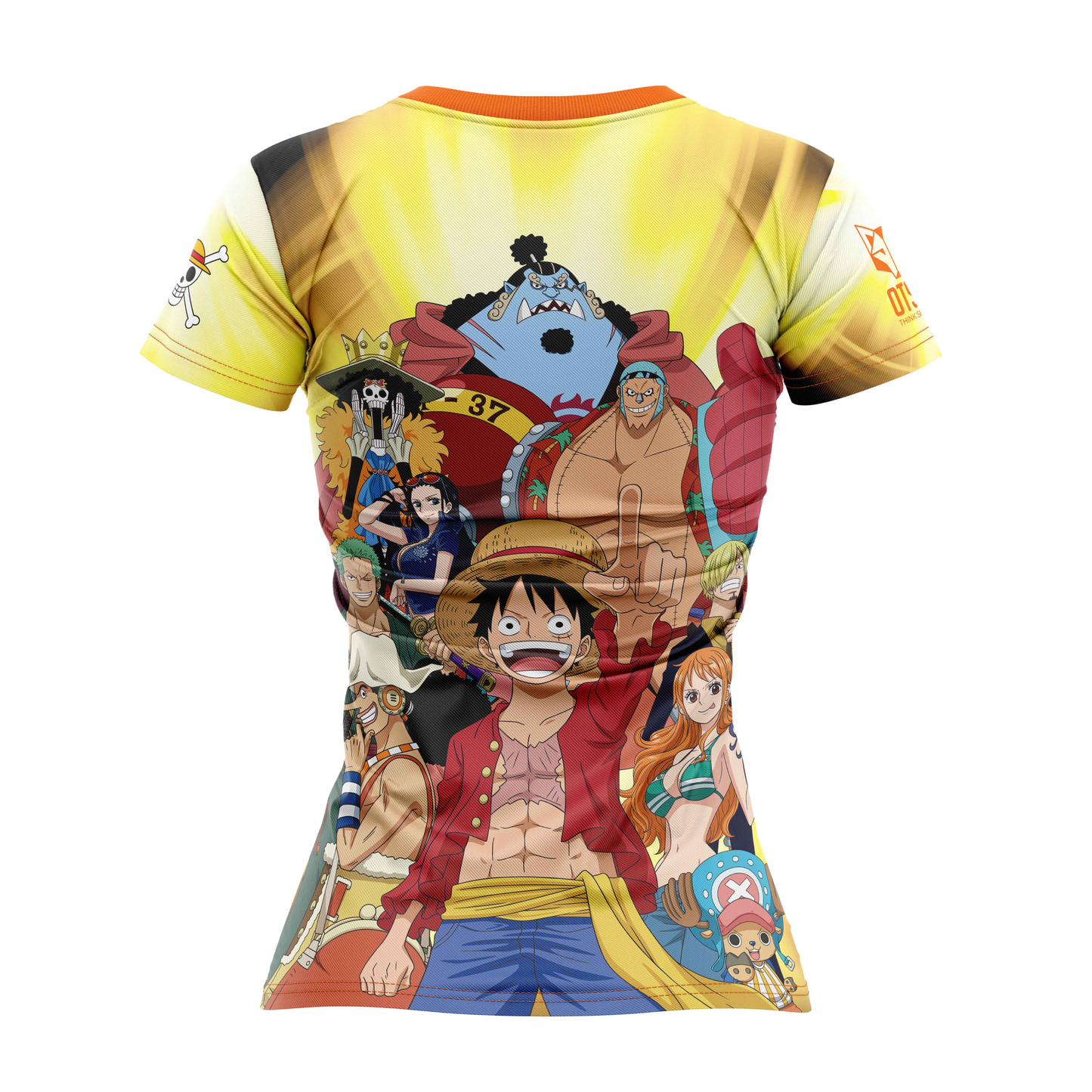 T-Shirt Femme manches courtes - One piece fishman straw hat crew yellow