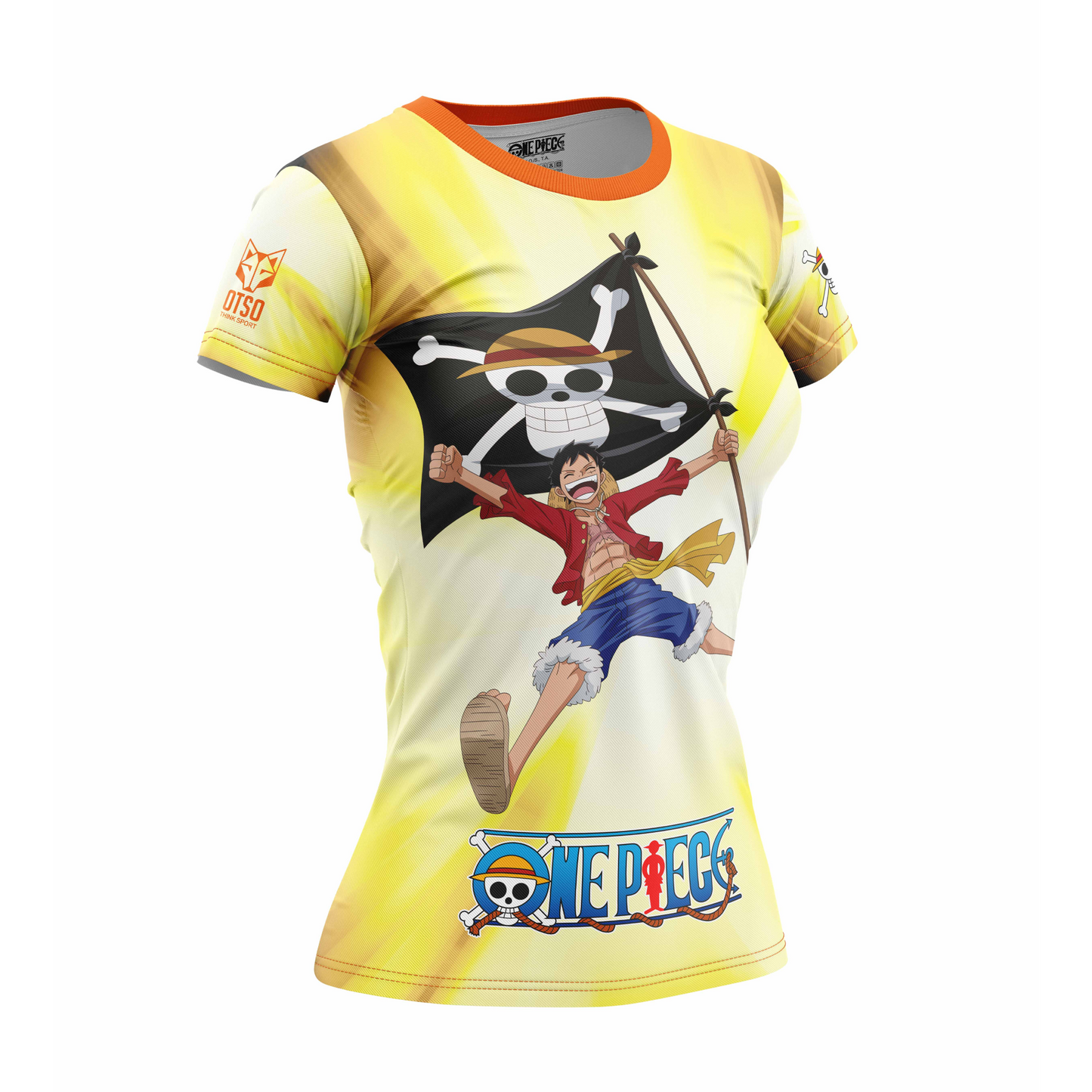 T-Shirt Femme manches courtes - One piece fishman straw hat crew yellow