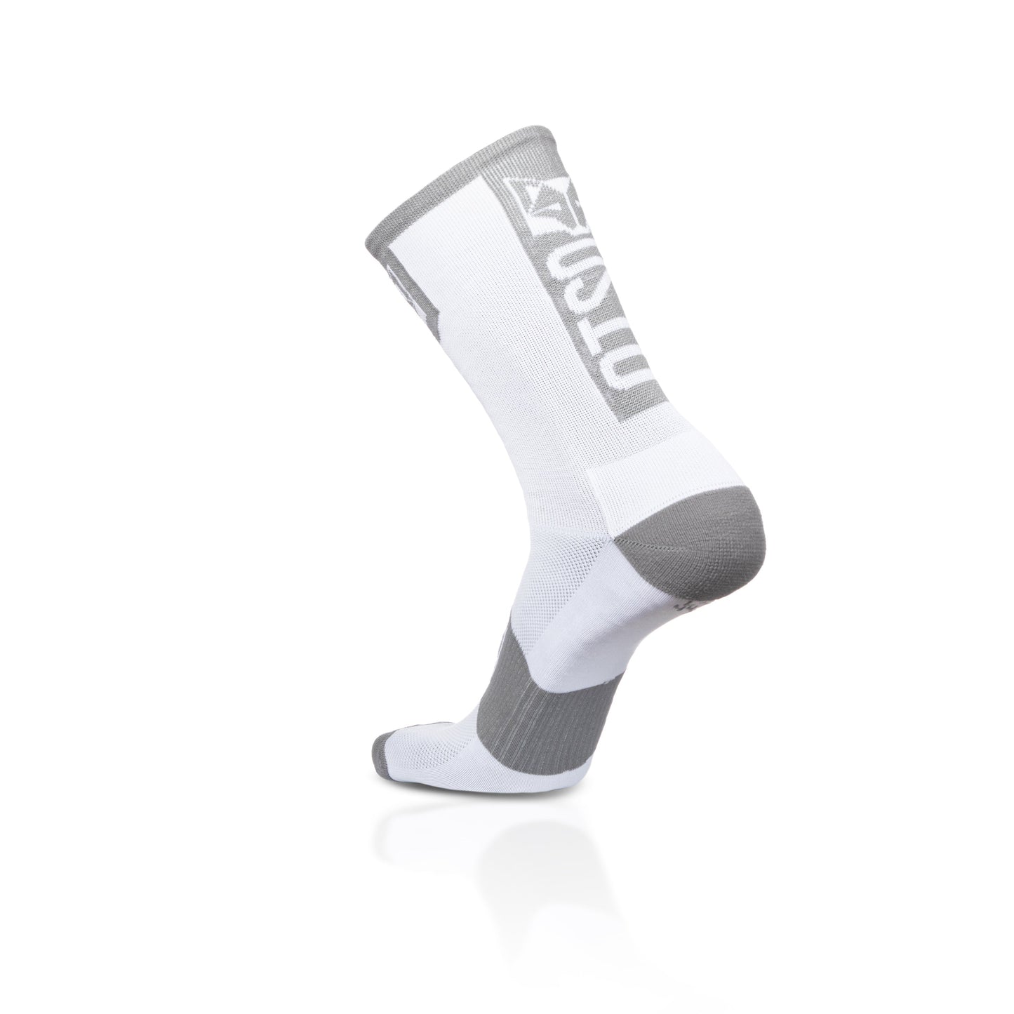 Chaussettes cyclisme hautes - Pure White & Silver Grey