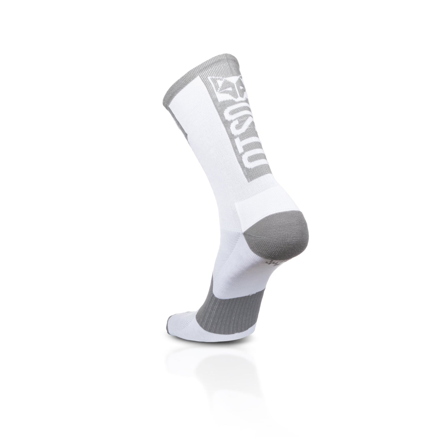 Chaussettes cyclisme hautes - Pure White & Silver Grey