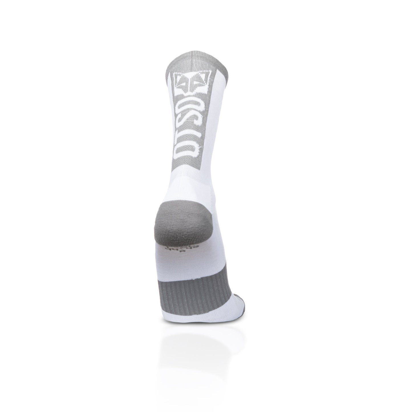 Chaussettes cyclisme hautes - Pure White & Silver Grey