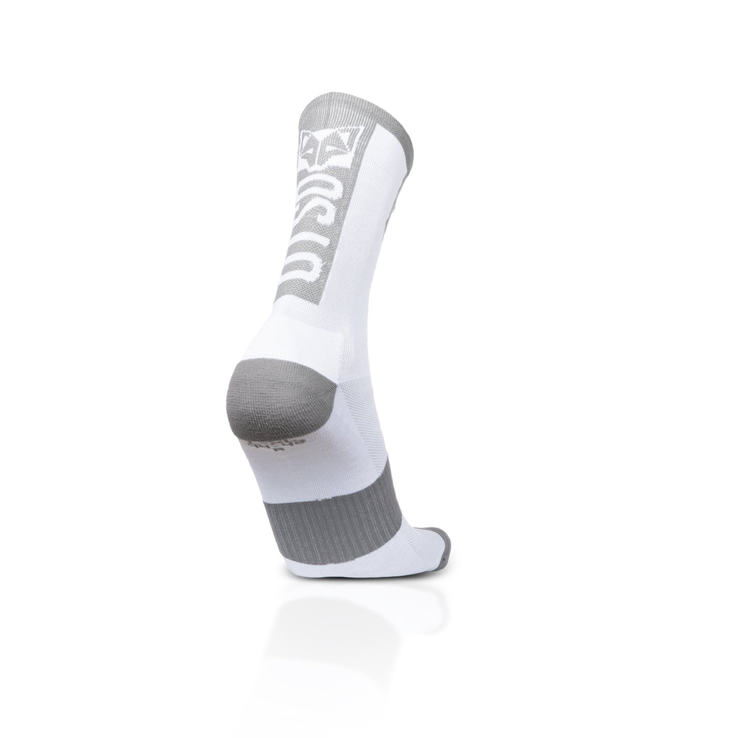 Chaussettes cyclisme hautes - Pure White & Silver Grey