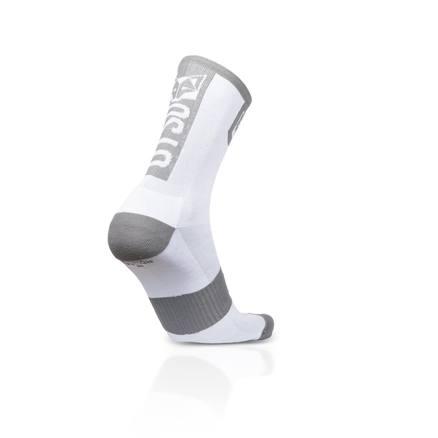 Chaussettes cyclisme hautes - Pure White & Silver Grey