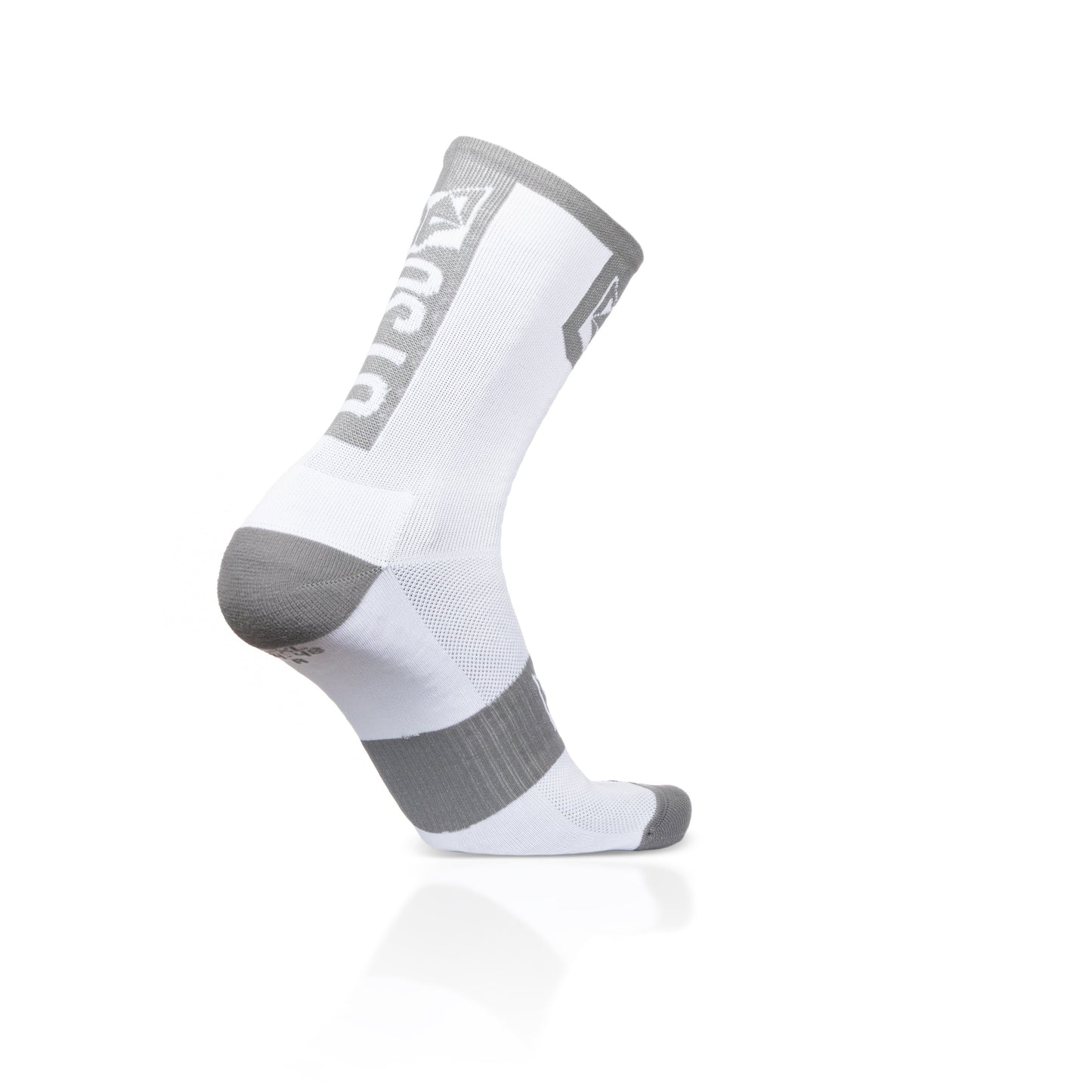 Chaussettes cyclisme hautes - Pure White & Silver Grey