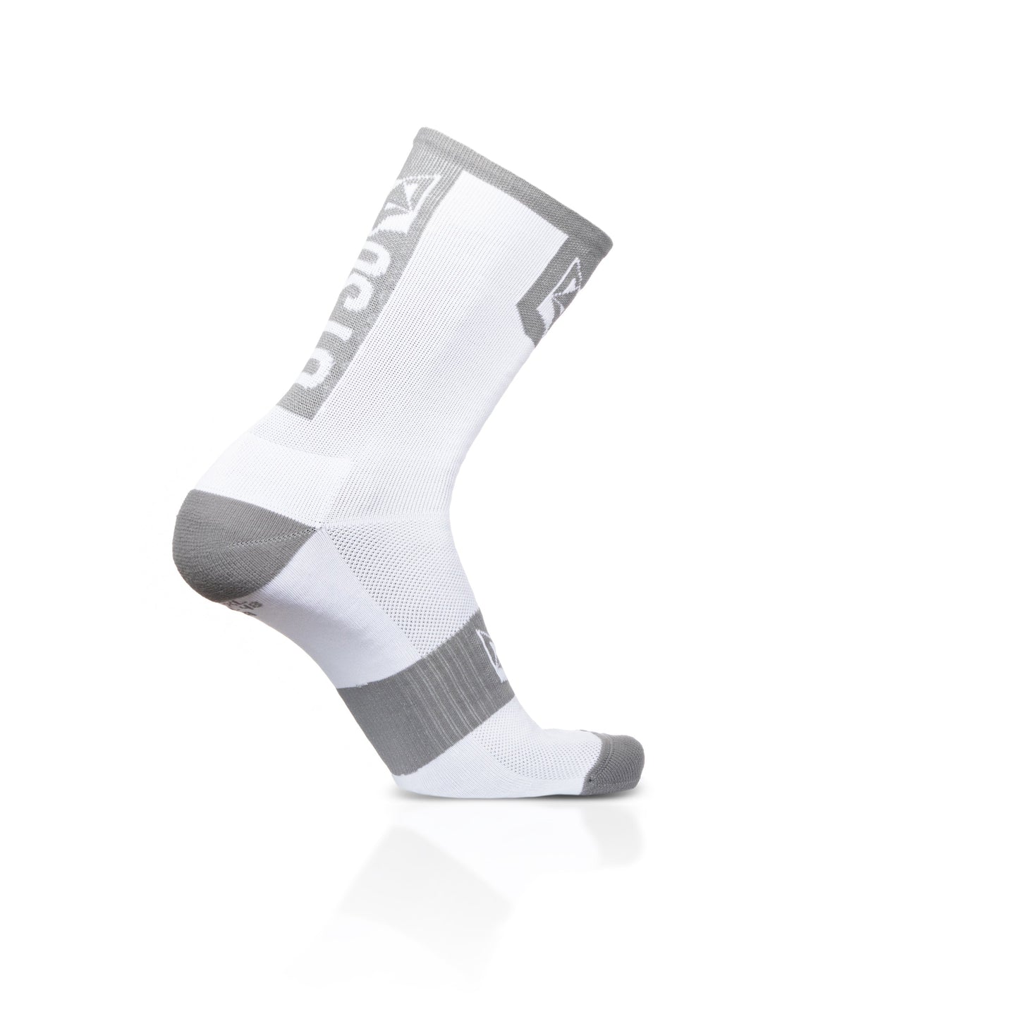 Chaussettes cyclisme hautes - Pure White & Silver Grey