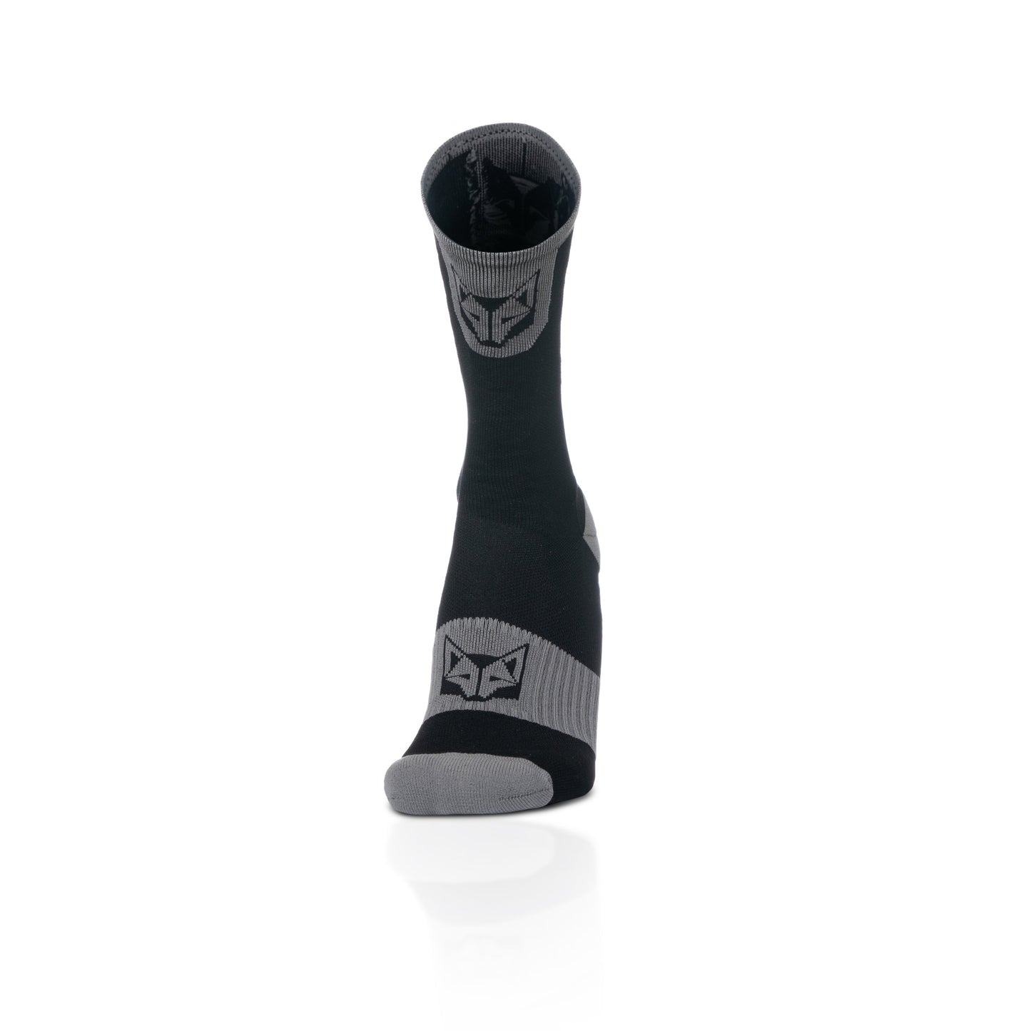 Chaussettes cyclisme hautes - Black & Silver Grey