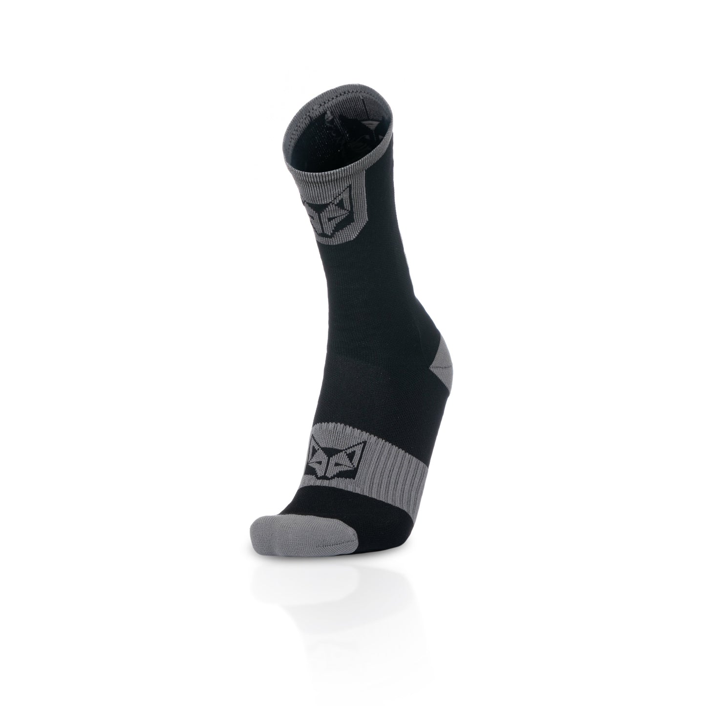 Chaussettes cyclisme hautes - Black & Silver Grey