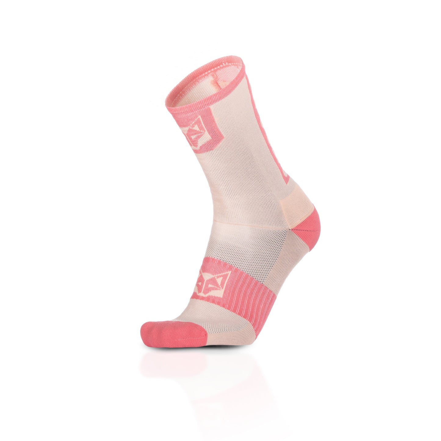 Chaussettes cyclisme hautes - Pink Coral & Pink Salmon