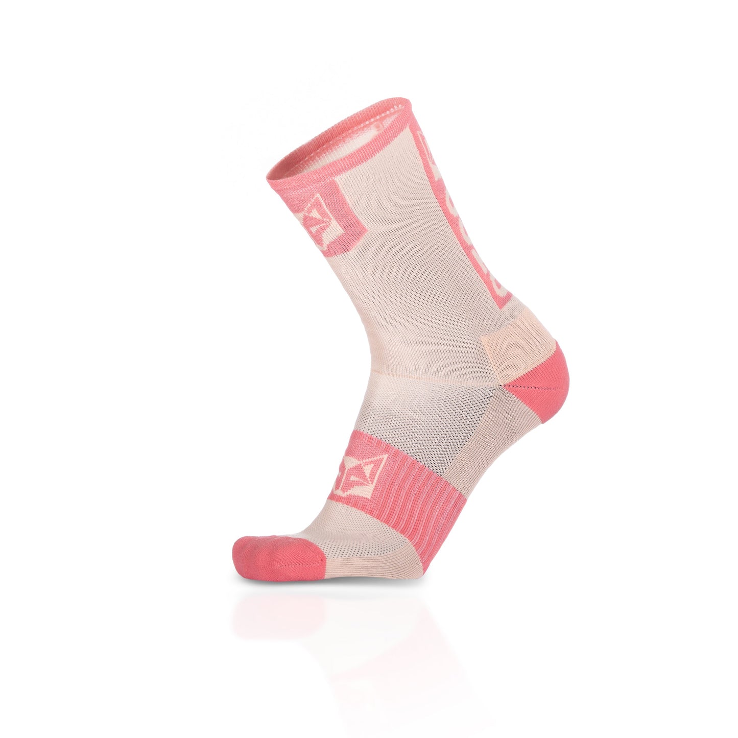 Chaussettes cyclisme hautes - Pink Coral & Pink Salmon