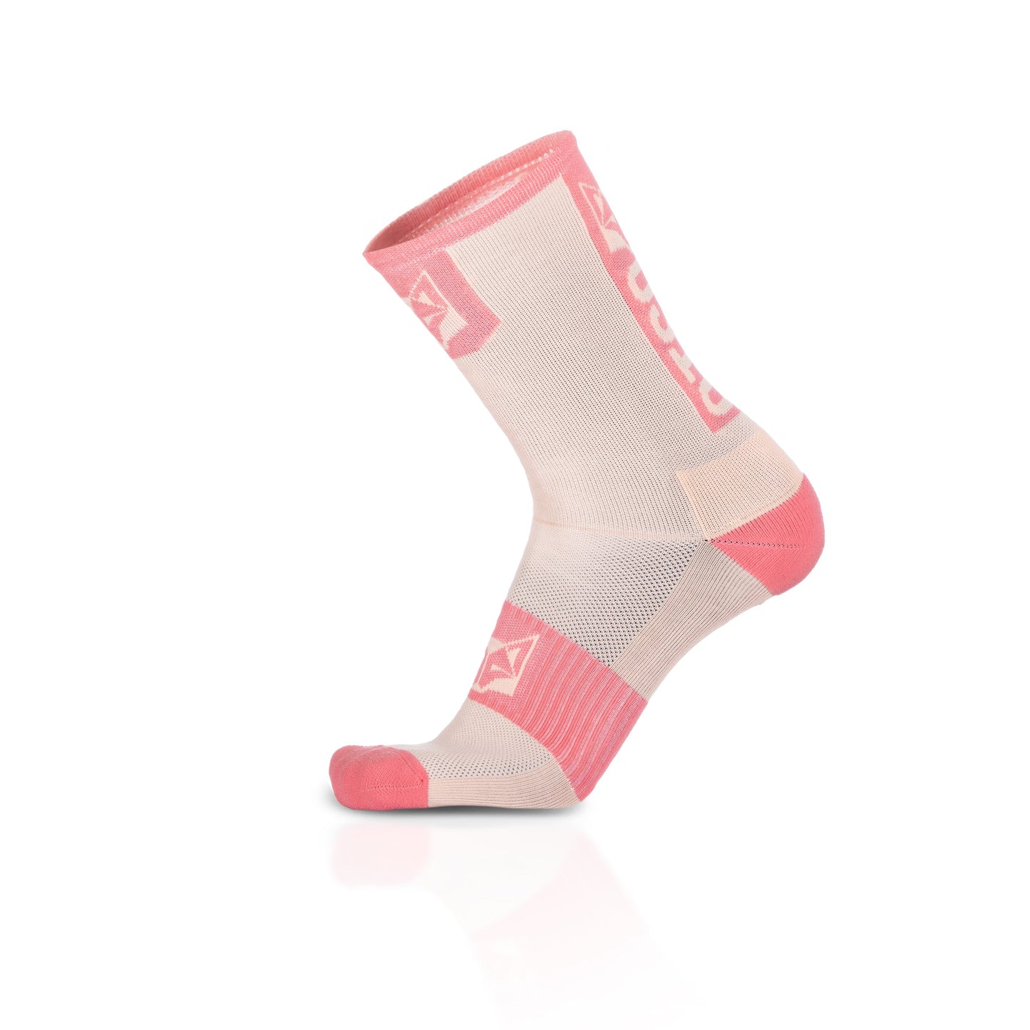 Chaussettes cyclisme hautes - Pink Coral & Pink Salmon