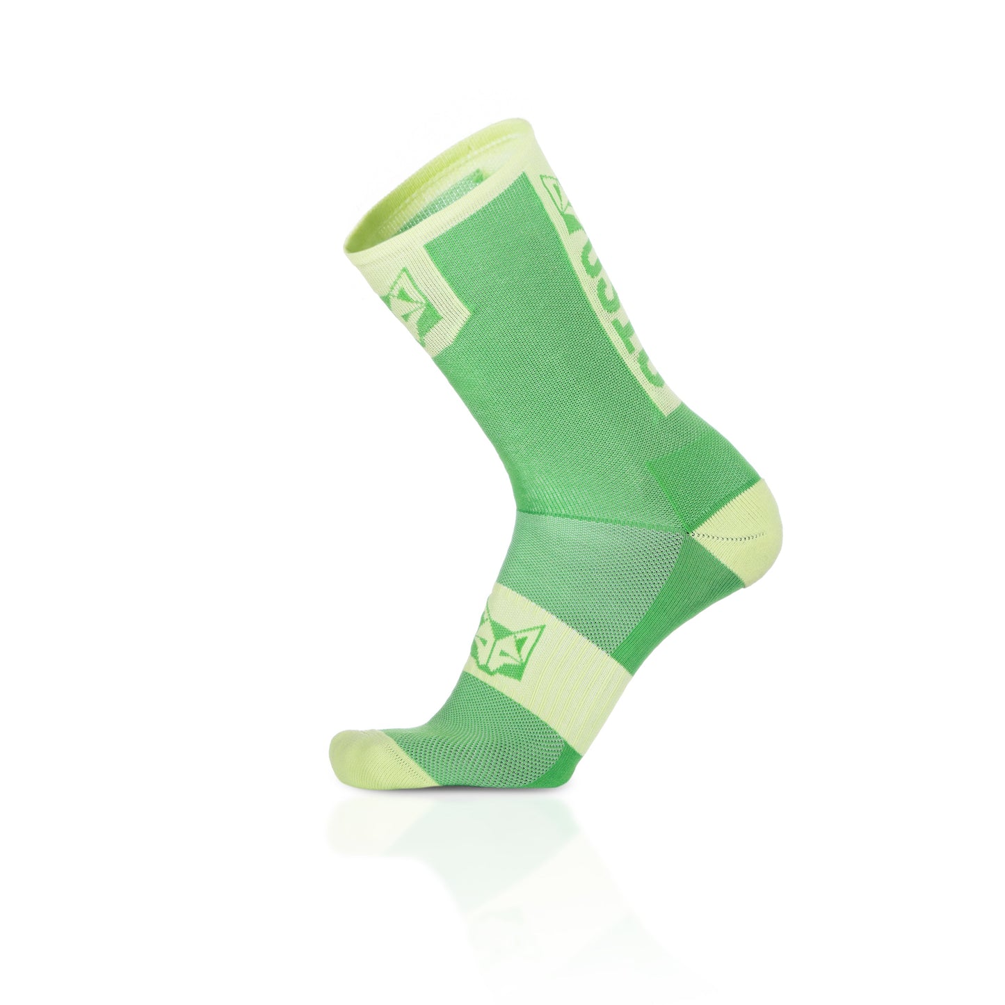Chaussettes cyclisme hautes - Green Apple & Green Lime