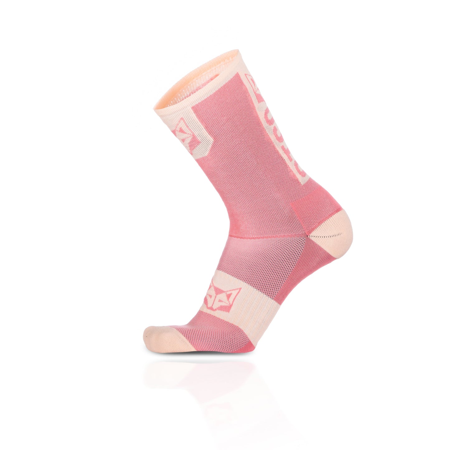Chaussettes cyclisme hautes - Pink Salmon & Pink Coral