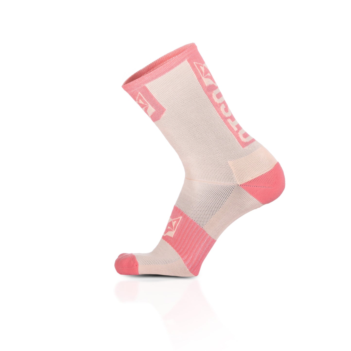 Chaussettes cyclisme hautes - Pink Coral & Pink Salmon