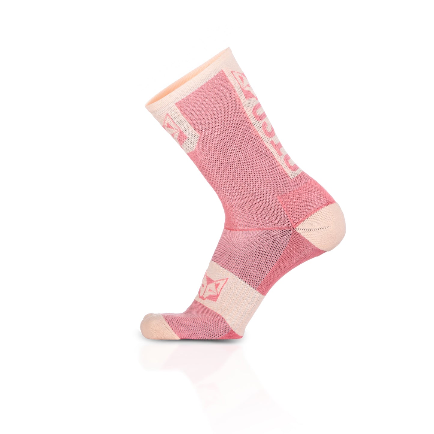 Chaussettes cyclisme hautes - Pink Salmon & Pink Coral