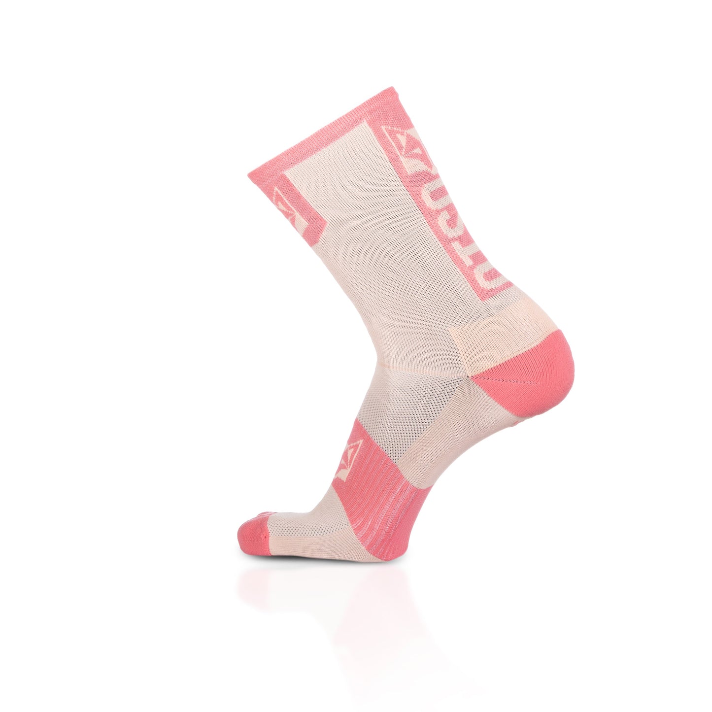 Chaussettes cyclisme hautes - Pink Coral & Pink Salmon