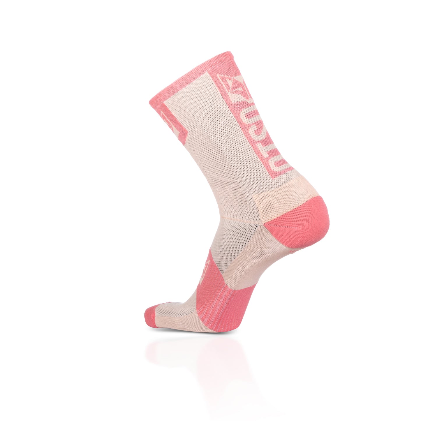 Chaussettes cyclisme hautes - Pink Coral & Pink Salmon