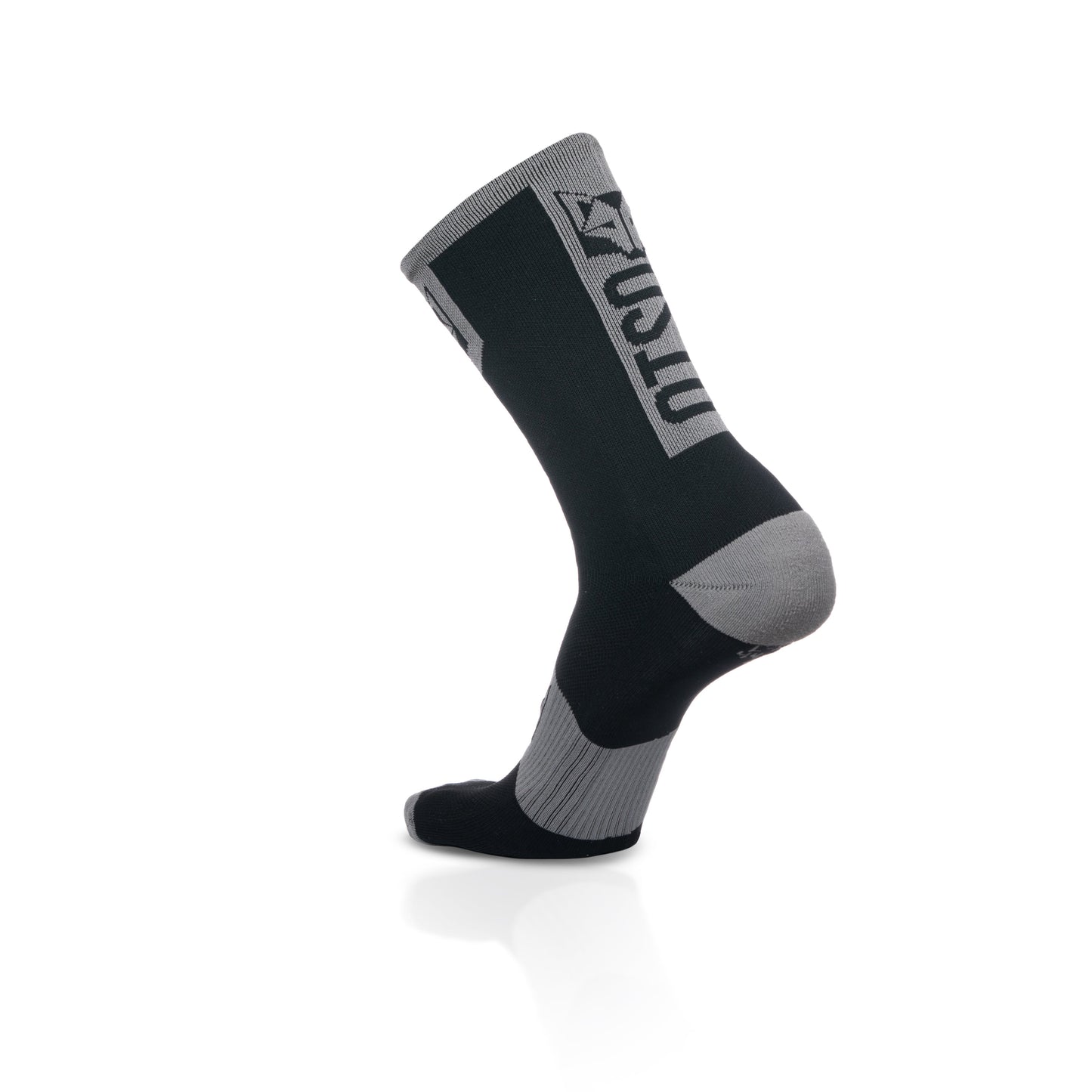 Chaussettes cyclisme hautes - Black & Silver Grey