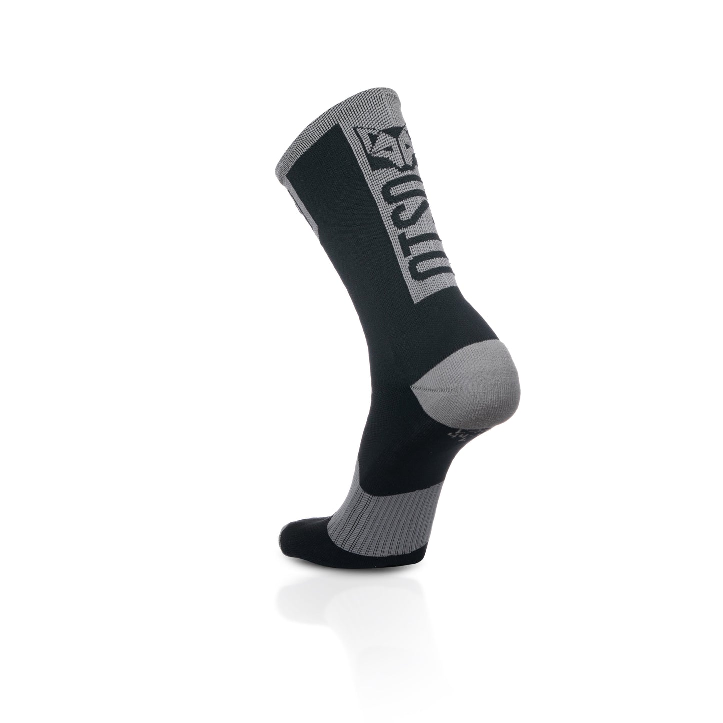 Chaussettes cyclisme hautes - Black & Silver Grey