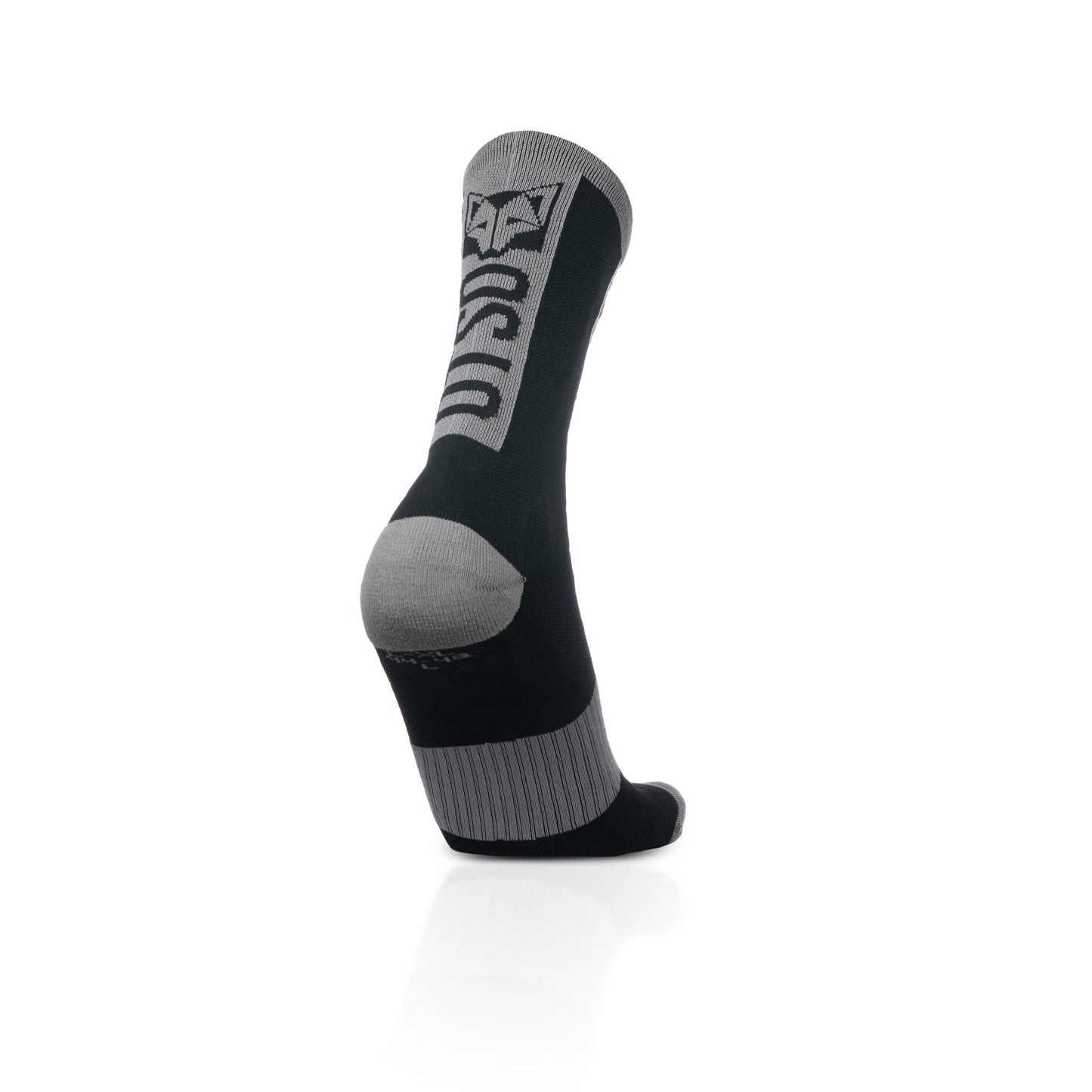 Chaussettes cyclisme hautes - Black & Silver Grey