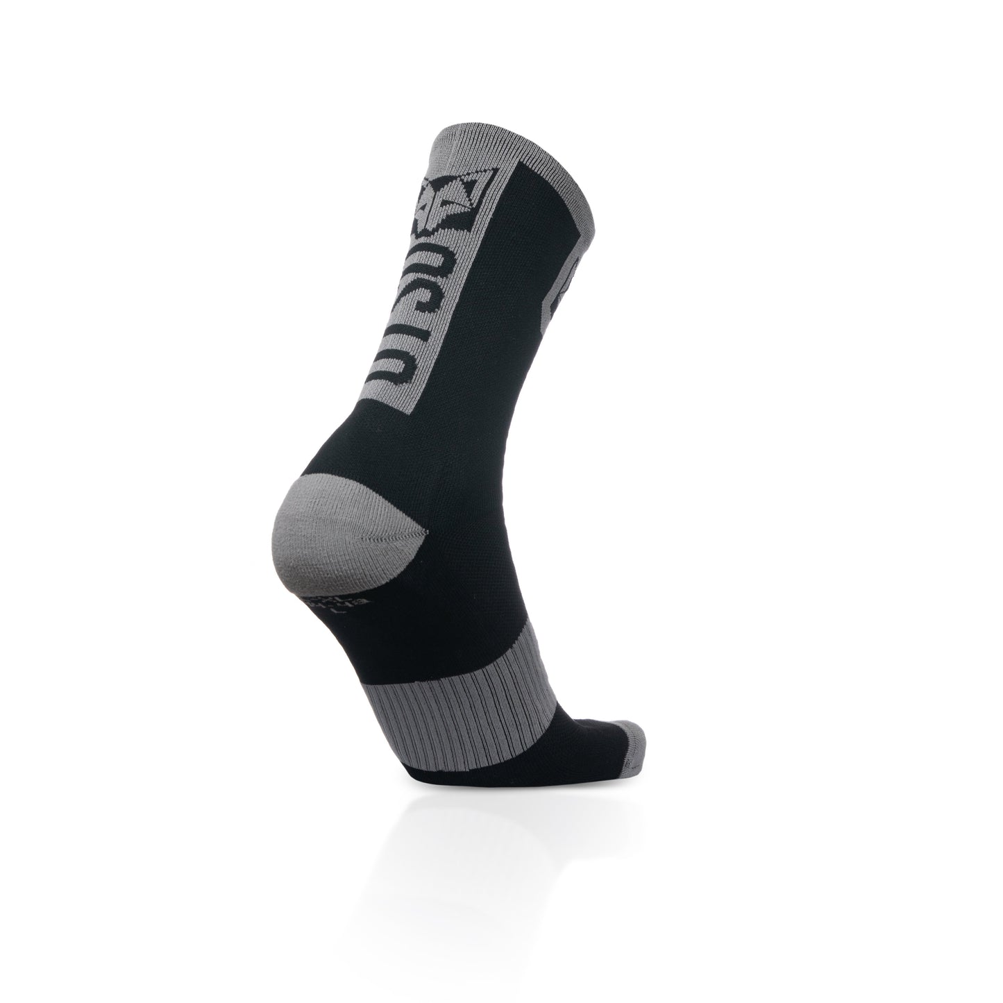 Chaussettes cyclisme hautes - Black & Silver Grey