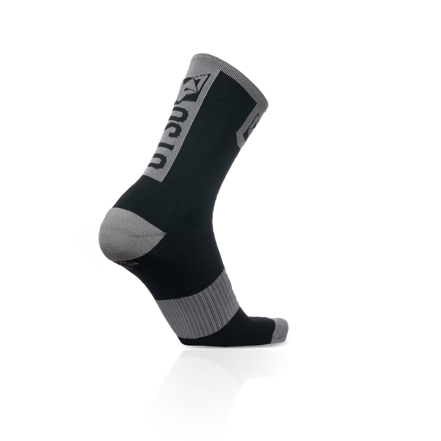 Chaussettes cyclisme hautes - Black & Silver Grey