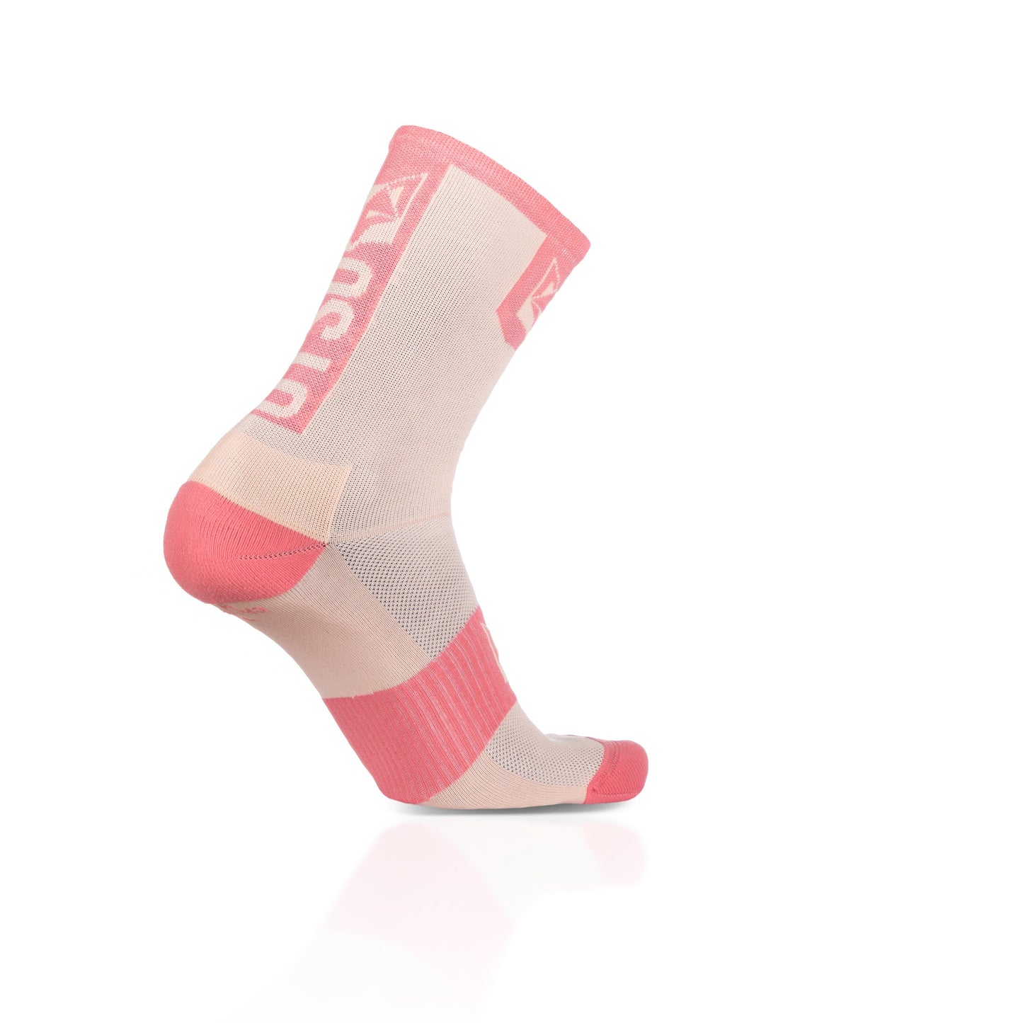 Chaussettes cyclisme hautes - Pink Coral & Pink Salmon